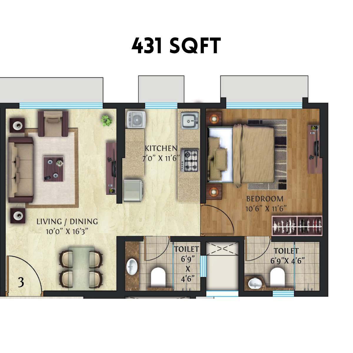 Crescent-Nexus-Floor-Plan-1-BHK-431-Sqft