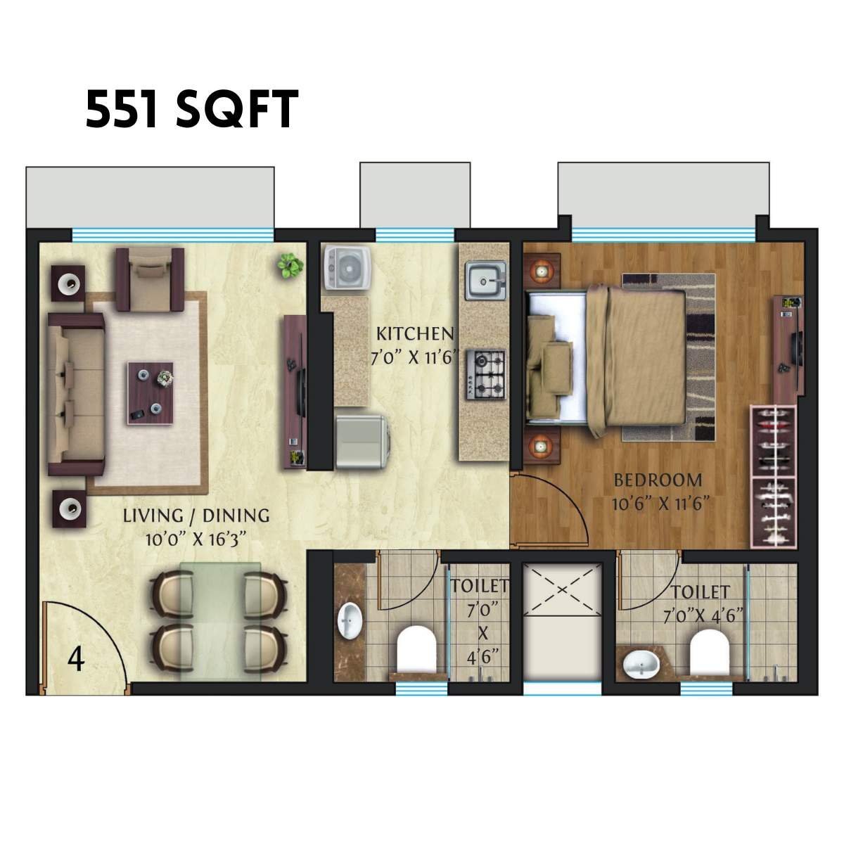 Crescent-Nexus-Floor-Plan-1-BHK-551-Sqft