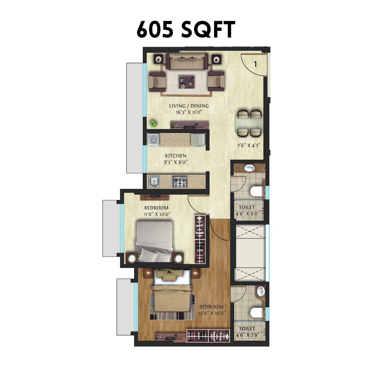 Crescent-Nexus-Floor-Plan-2-BHK-605-Sqft