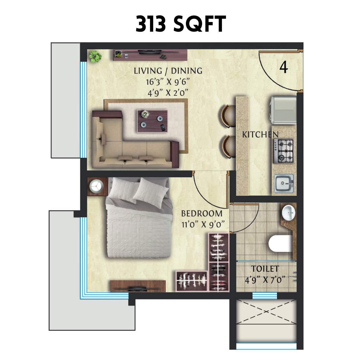 Crescent-Nexus-Floor-Plan-1-RK-313-Sqft